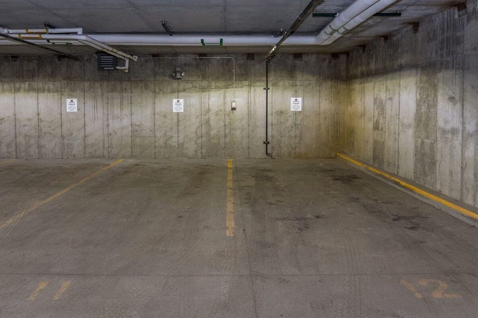 Two parking spaces available in the garage