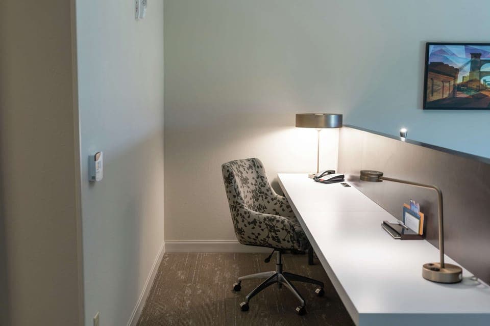 In-room safe, desk, laptop workspace, blackout drapes