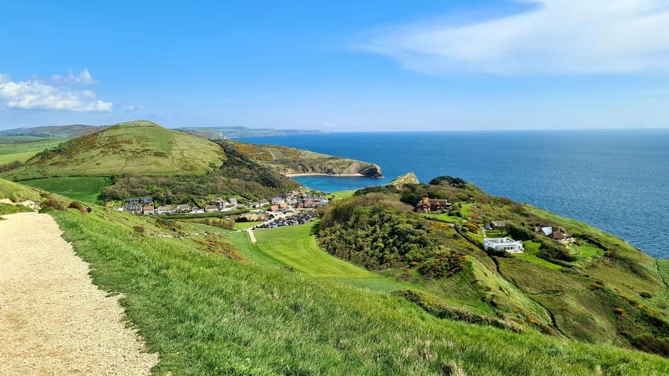 Looking east towards Lulworth from the Dorset Coast Path. 