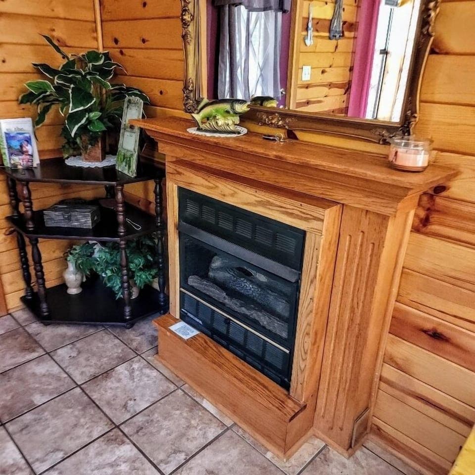 Redbud fireplace