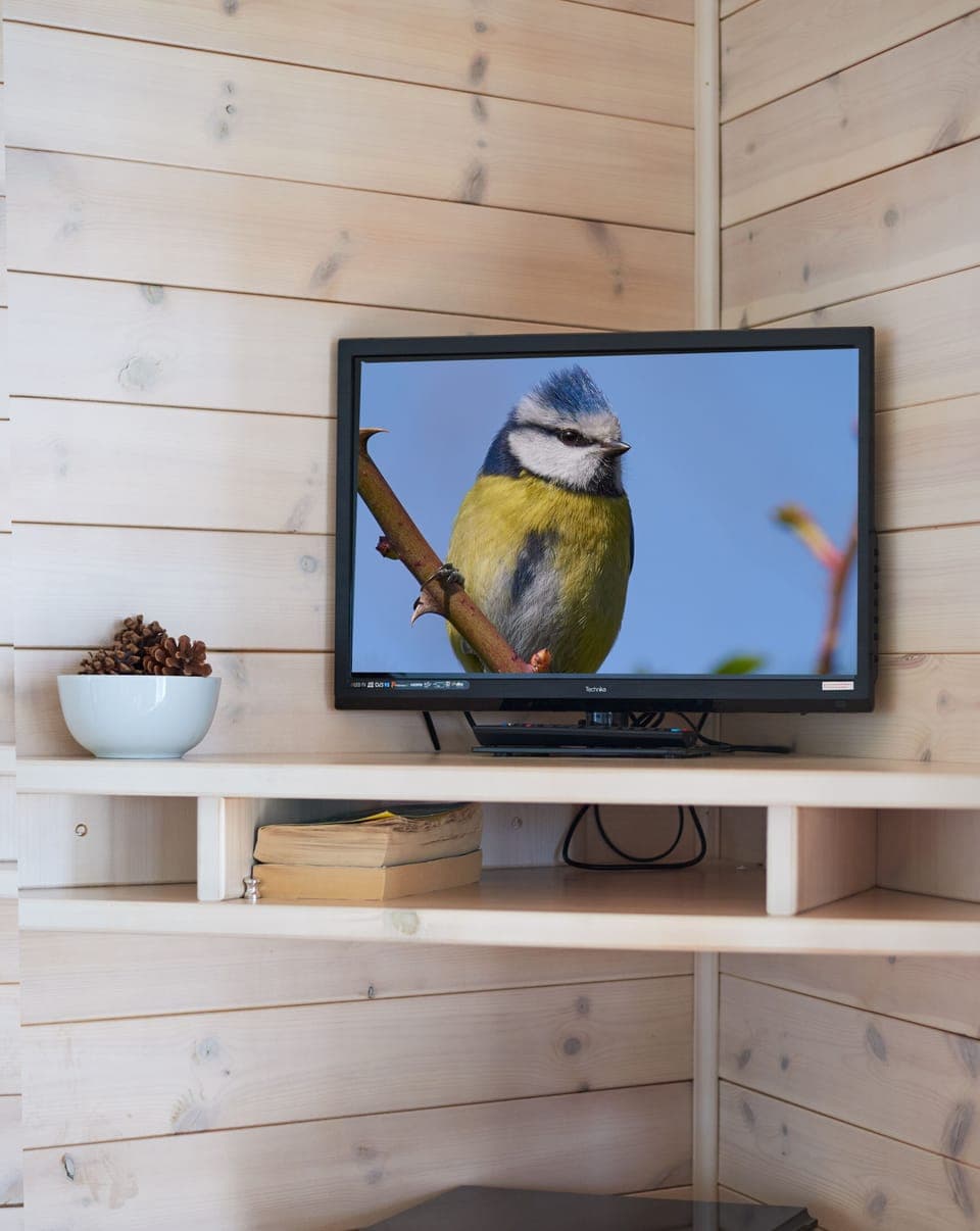 The T.V. in Ben Wyvis lodge - This has been upgraded to a larger TV & DVD player