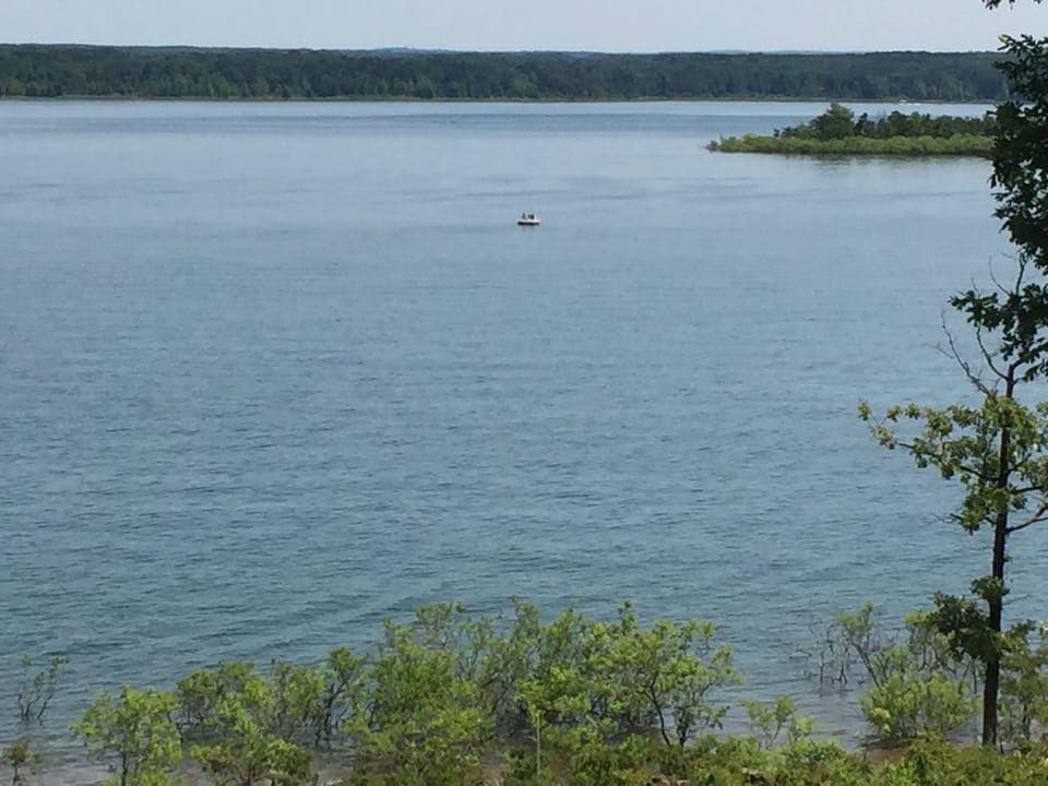 View from porch (paddle boat going to island)