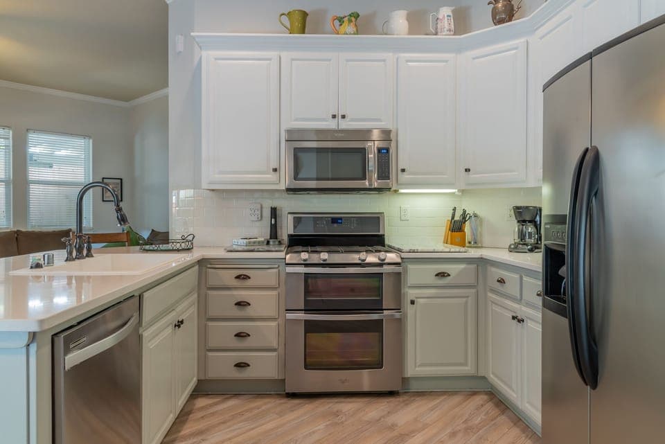 Stainless Steel Appliances in our Country-Style Kitchen