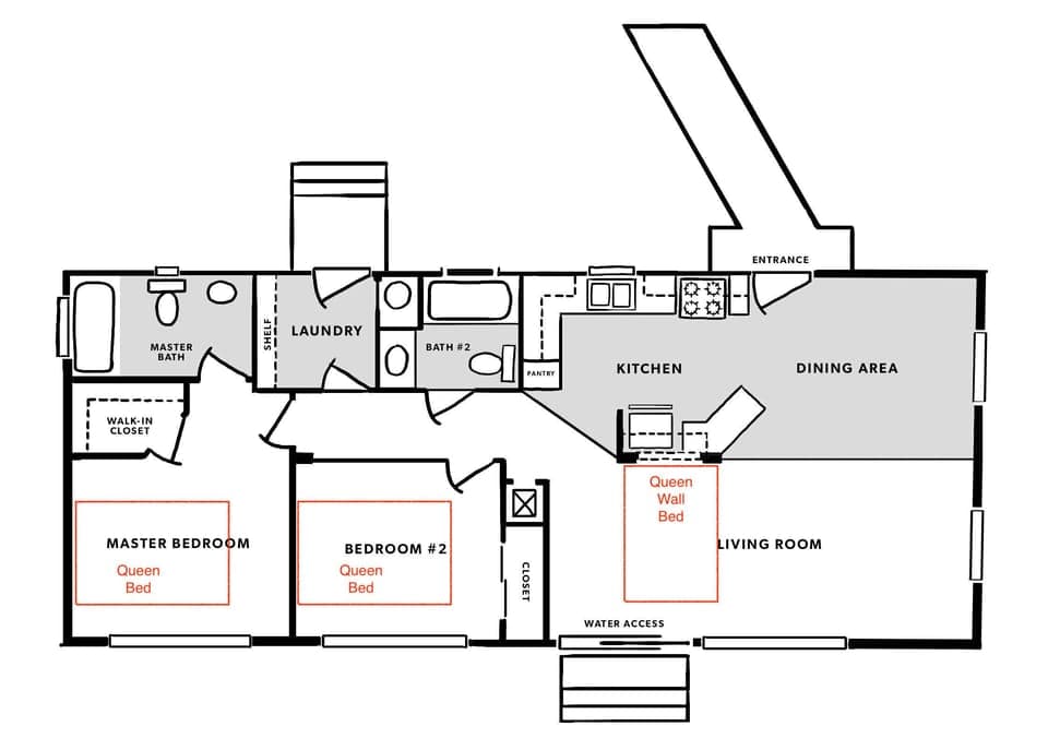 Floor Plan including beds.