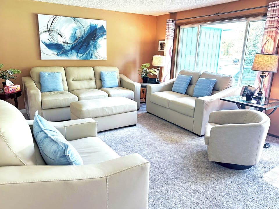 Enjoy our super large comfortable living room seating plus a large KING chair.