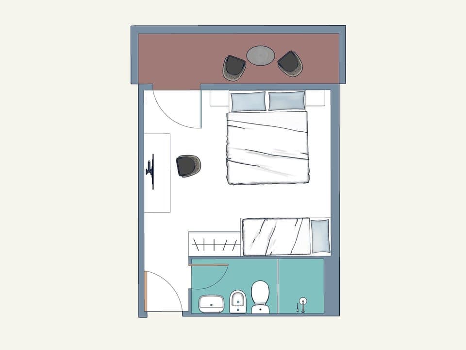 Economy Double Room (with extra bed) | Pillowtop beds, in-room safe, blackout drapes, free WiFi