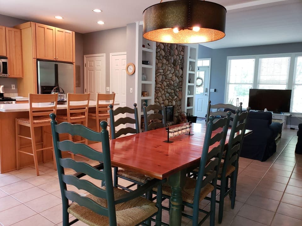 main level w/ wood burning fireplace 