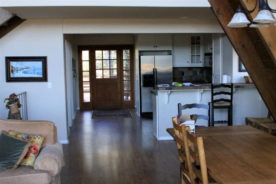 The main floor entrance and kitchen area