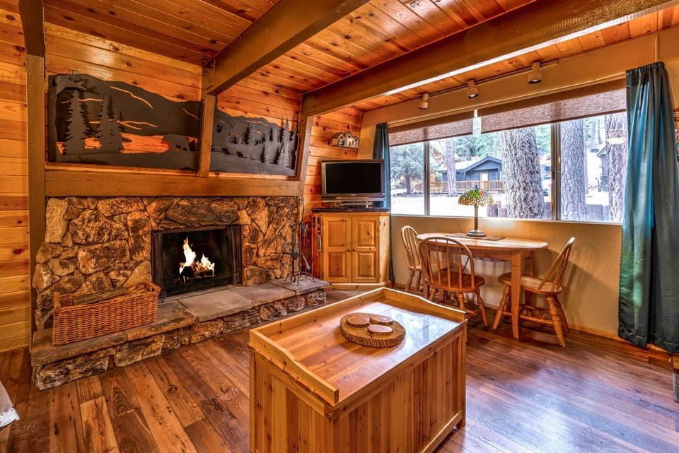 Wood burning fireplace