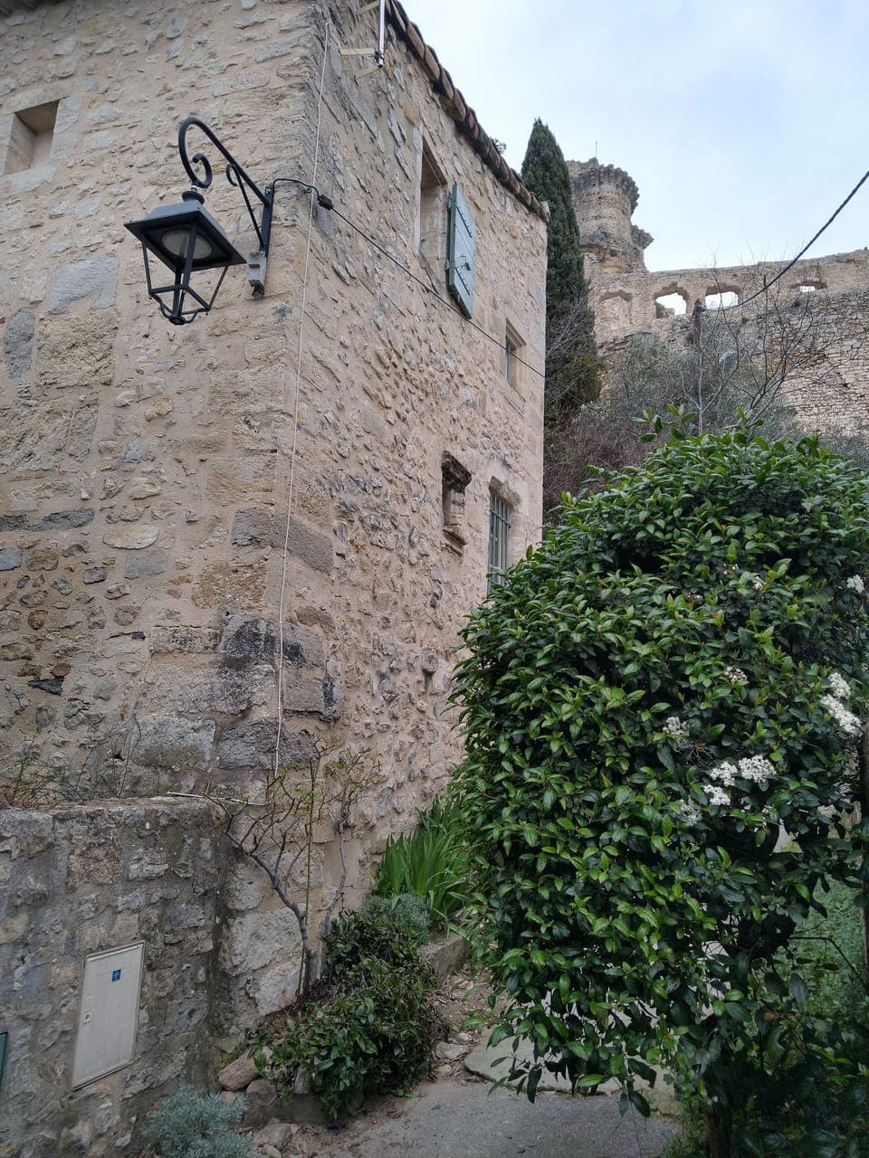 Chateaux de Boulbon behind La Maison du Puits