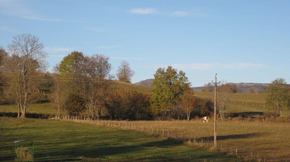 Rural view from holiday cottage near Murat, France