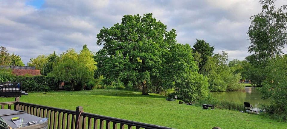 View from lodge overlooking private Duck Lake
