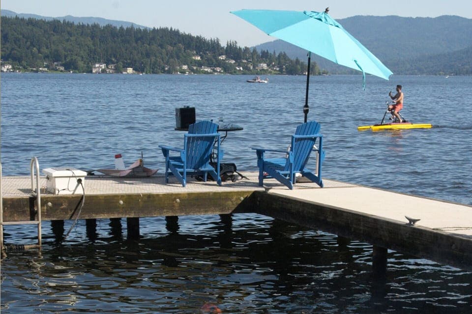 Down on the dock - enjoying the lake in spring/summer. 