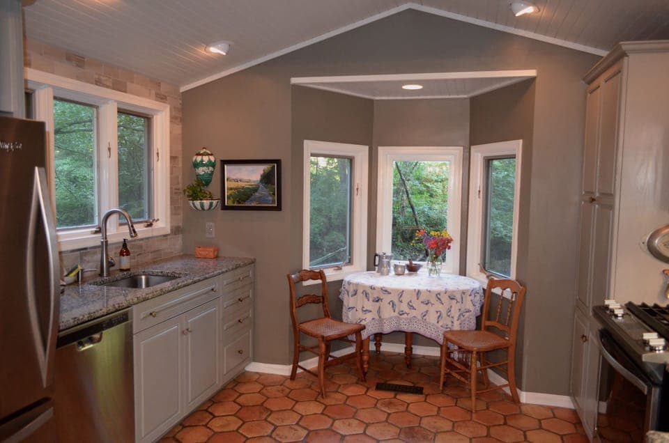 Kitchen with a view of the river