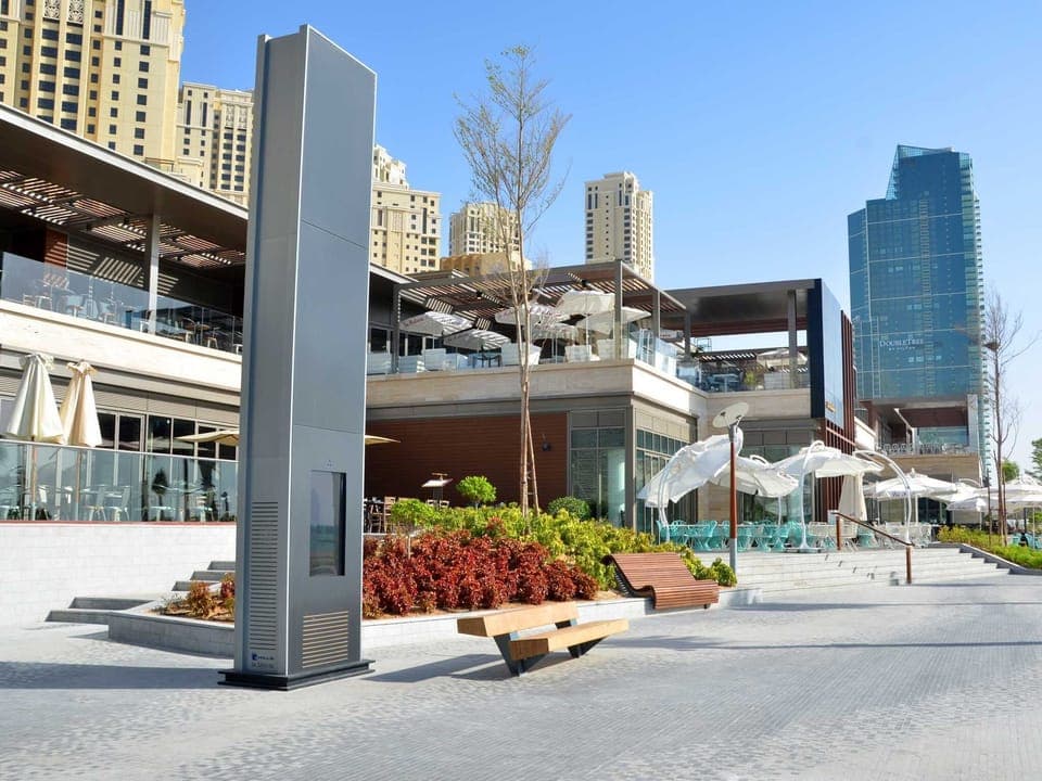 "The fantastic new JBR walk , Al bateen  in the background right on JBR walk"