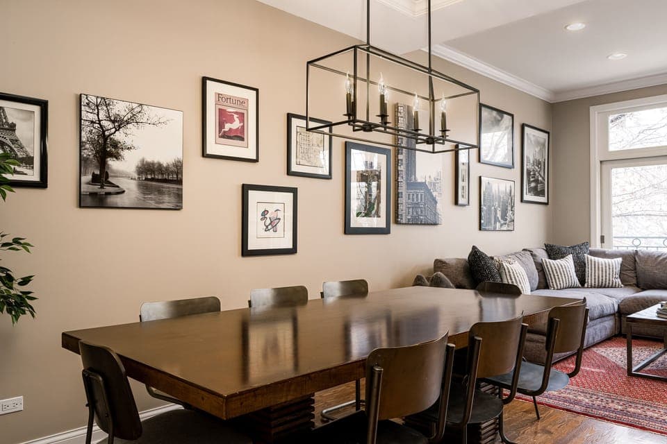 Dining Room with Table Seating for 8, Additional Seating for 4 more in Kitchen