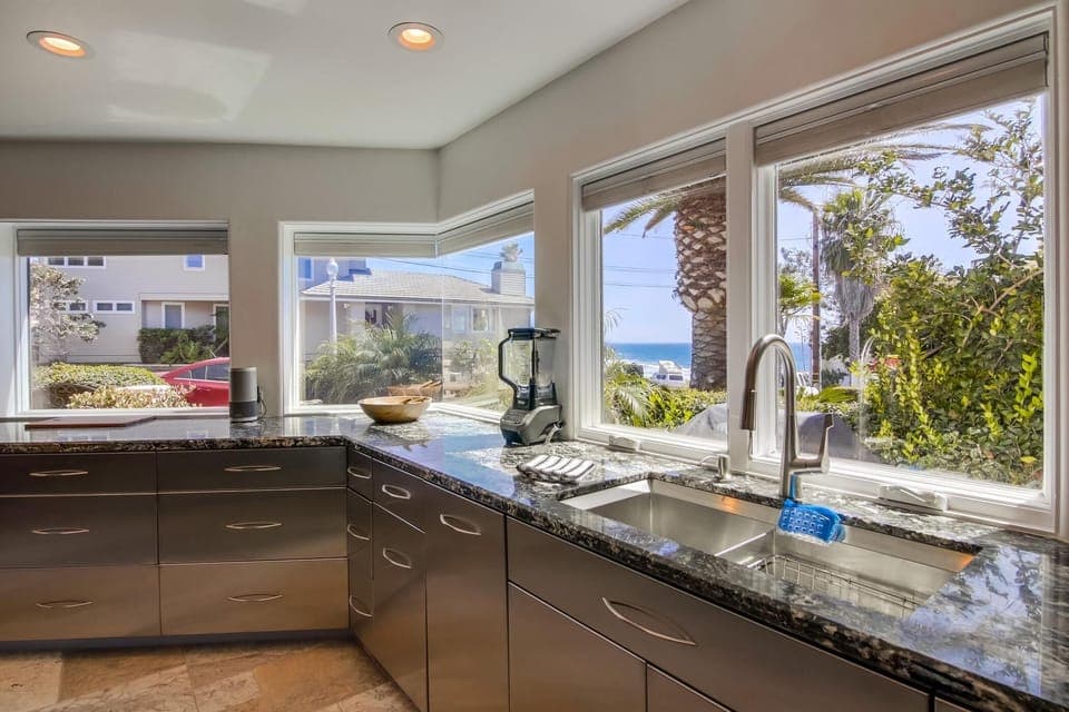 Water views from the kitchen