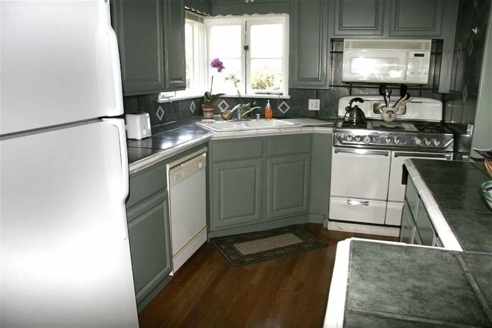 The gourmet kitchen is stocked with everything you'll need