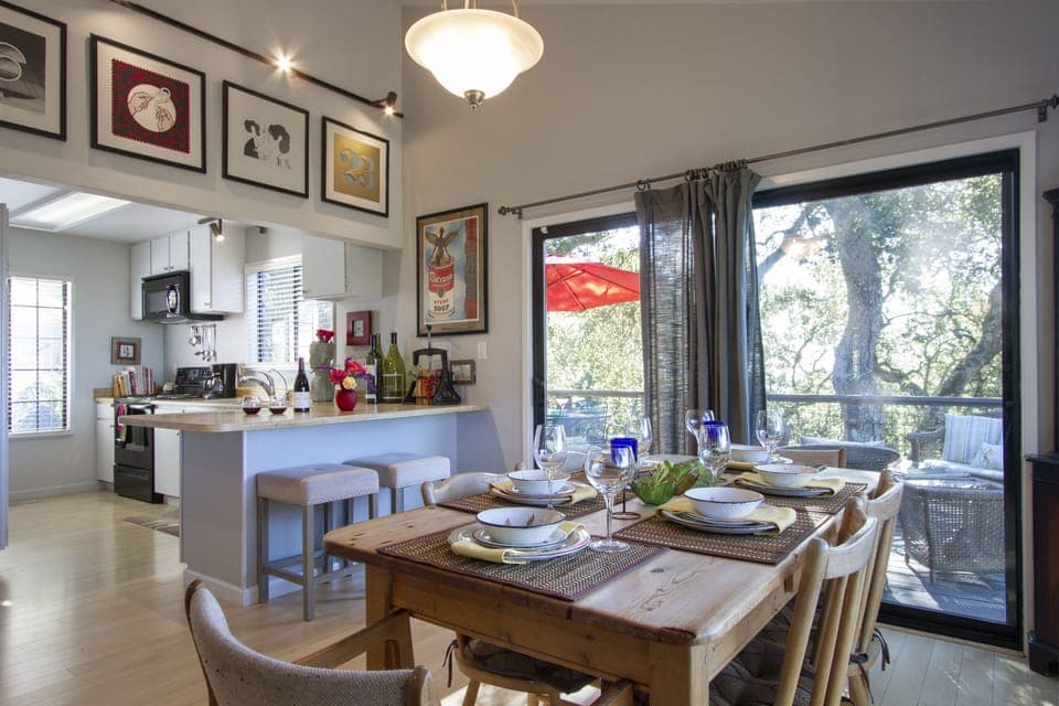 Dining Area Adjacent to Kitchen and Back Deck