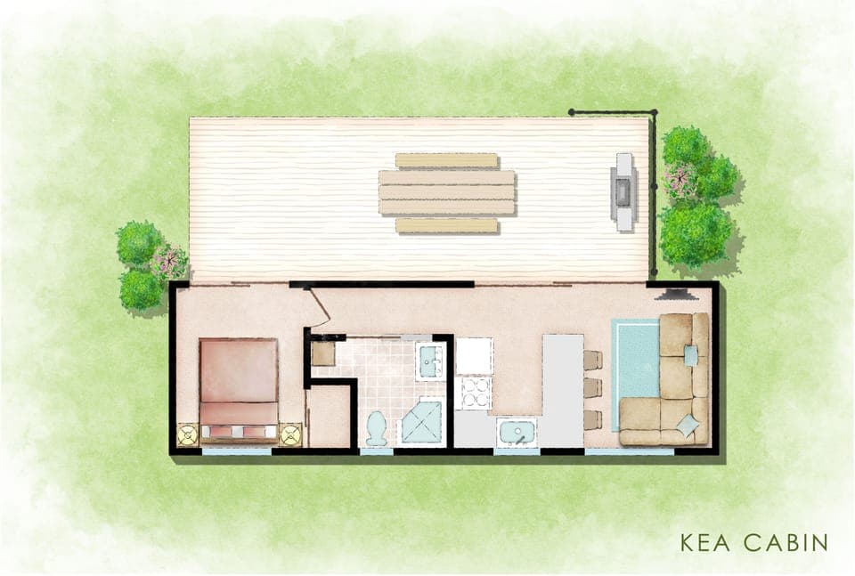 Comfort Cottage, 1 Bedroom, Non Smoking, Kitchen | Floor plan