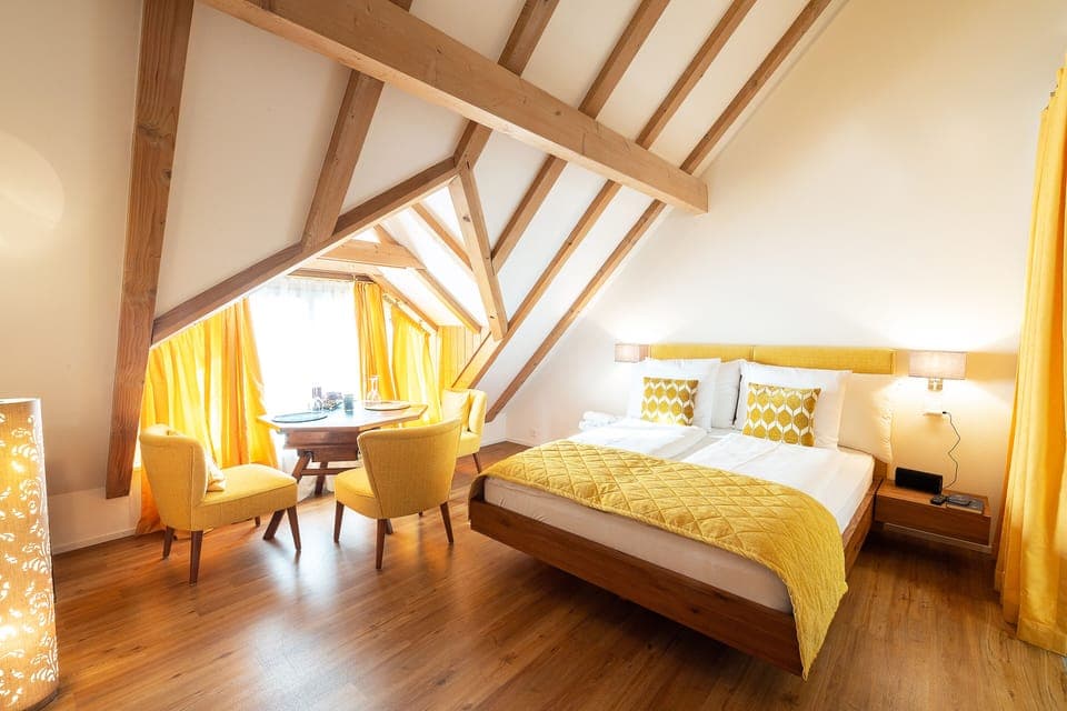 Suite | Premium bedding, desk, blackout drapes, iron/ironing board