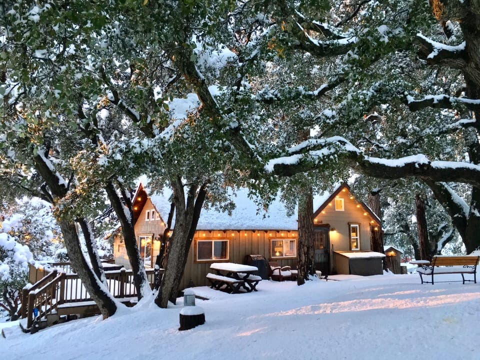 Cozy Oaks Cabin in Wintertime