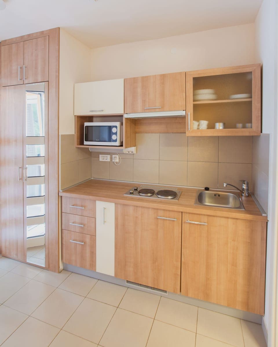 Apartment, 1 Bedroom (2 Adl+1 Ch) | Private kitchen | Fridge, microwave, stovetop, cookware/dishes/utensils