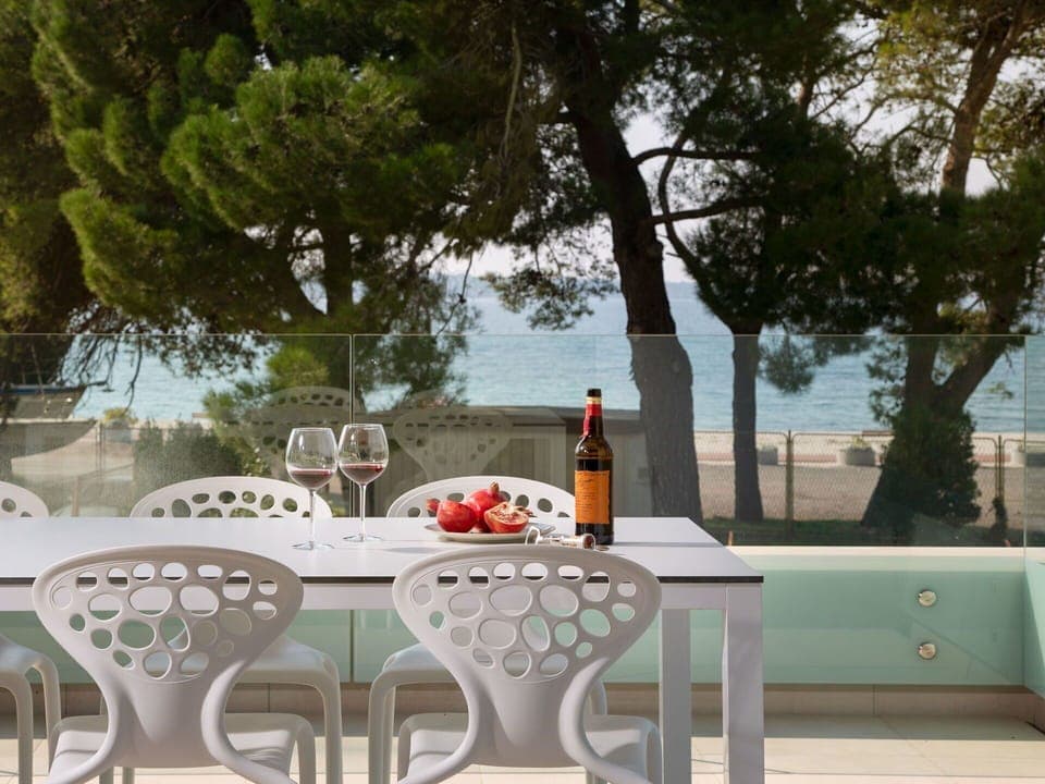 Red, Table, Property, Furniture, Tree, Room, House, Outdoor Table, Vacation, Home