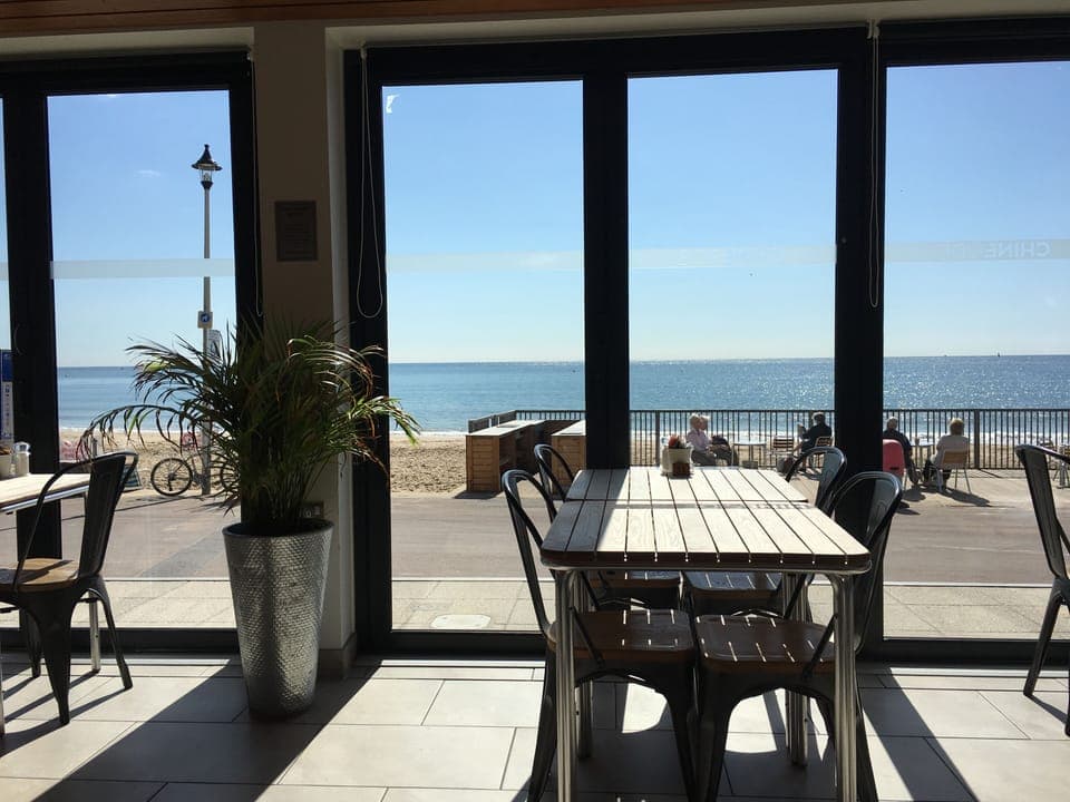 A very good local coffee house on the beach 