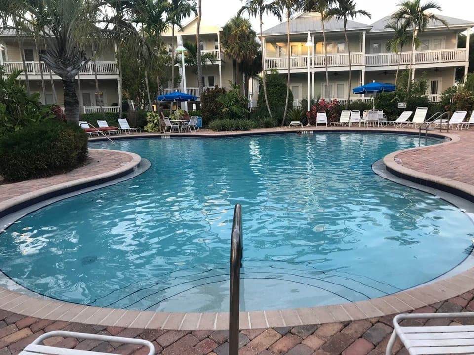 Large heated pool just steps from back porch