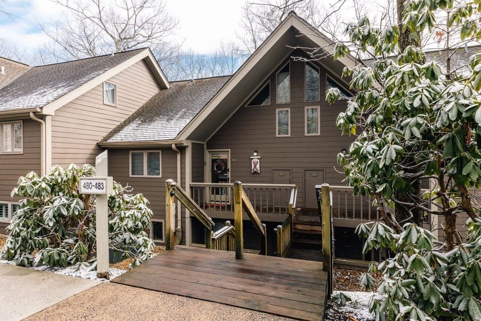 Our upper-floor condo is just steps to the car & firewood, provided nearby