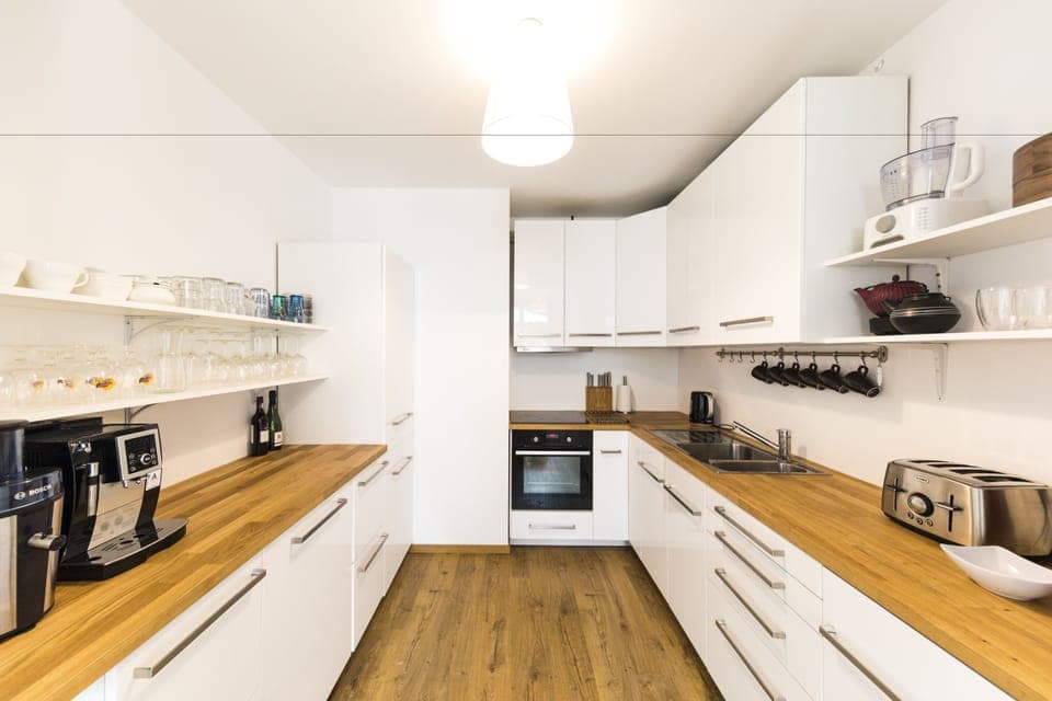 Shared fridge, microwave, coffee/tea maker