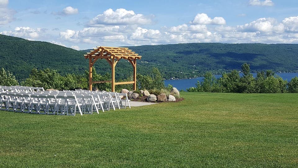 Outdoor banquet area