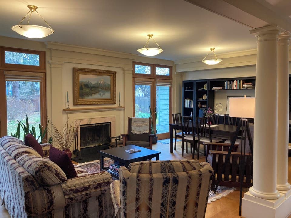 The Great Room is a gracious space for conversation and meals.
