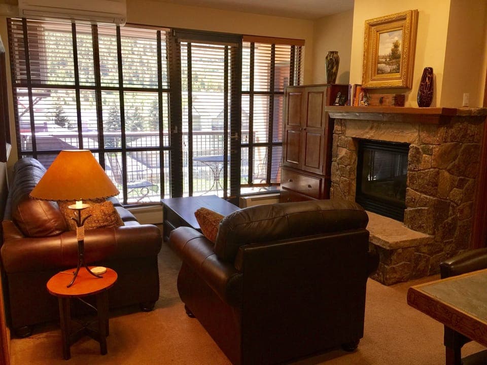 Relax in front of the fire with a view of Beaver Creek mountain!