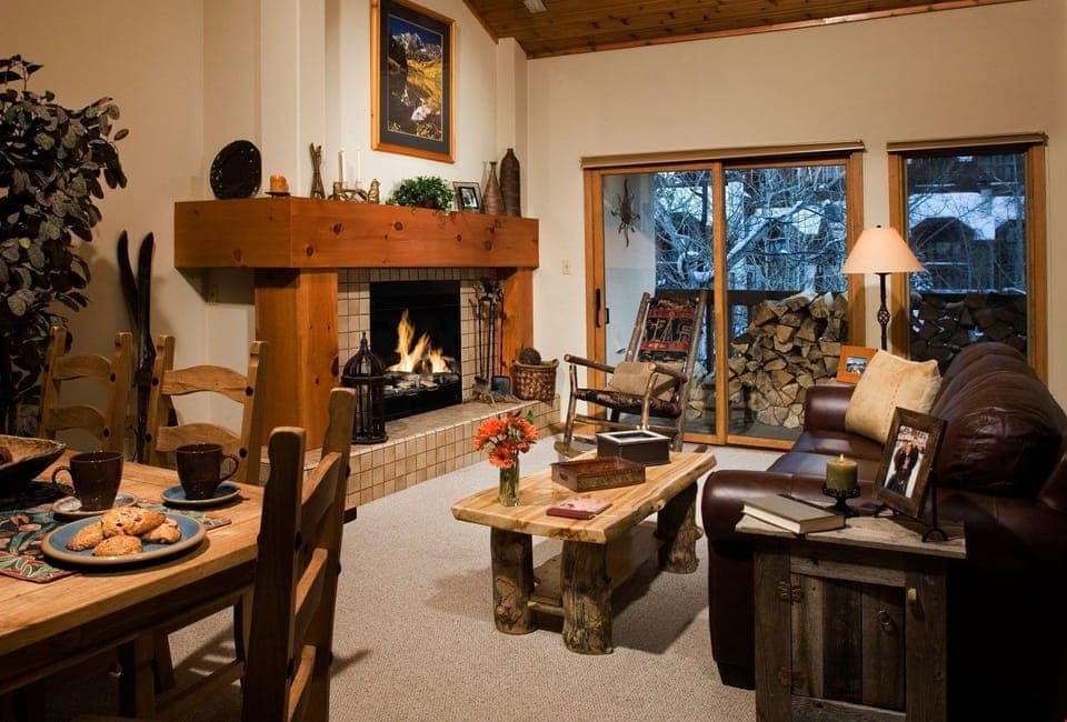 Kick up your feet and relax in the spacious living area after a day on the slopes.