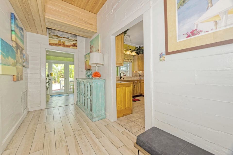 Hallway looking towards pool deck