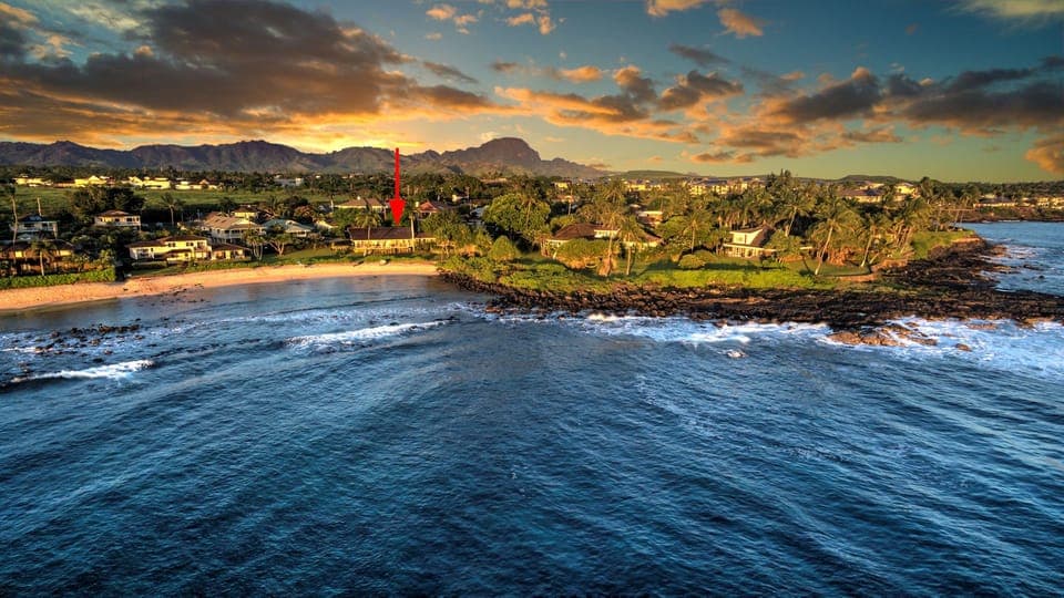 HALE KAI SUNSET AERIAL VIEW