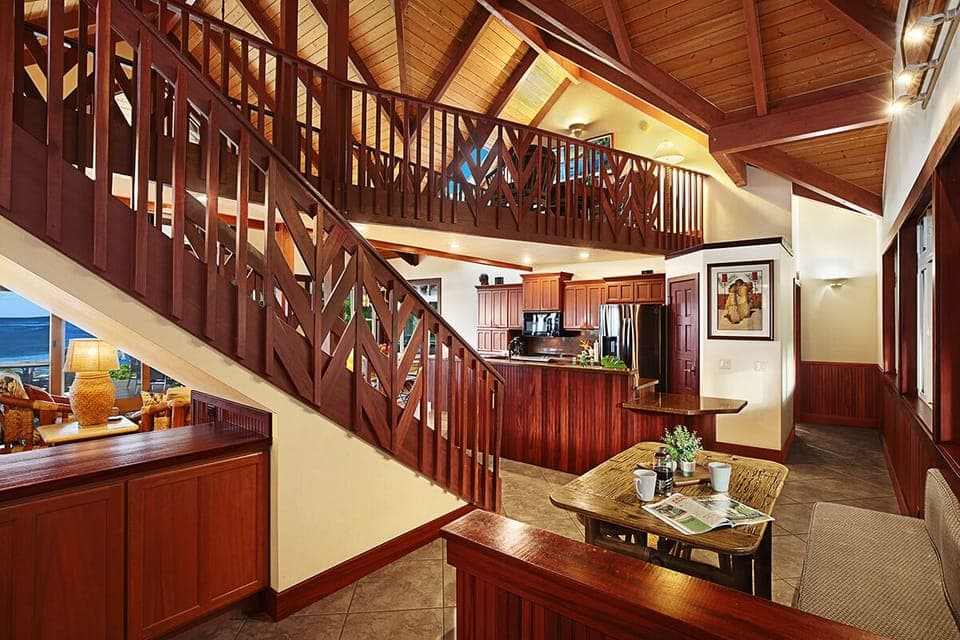 NOOK AREA WITH KITCHEN AND LOFT READING AREA IN BACKGROUND