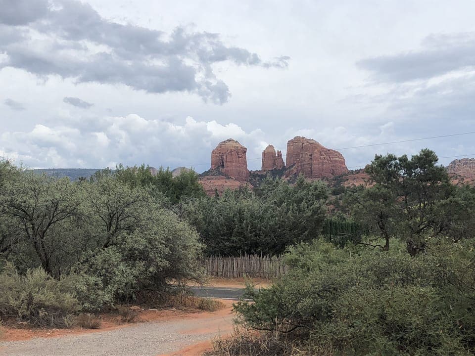 View from the driveway of Cathedral Rock. 