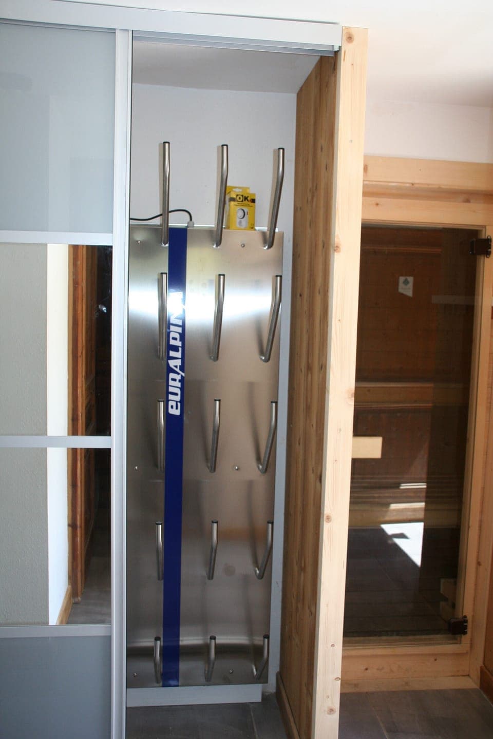 Boot warmer next to Sauna