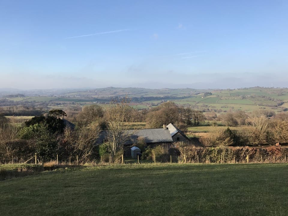 Looking over Cornwall Farm from the field behind Holly Tree