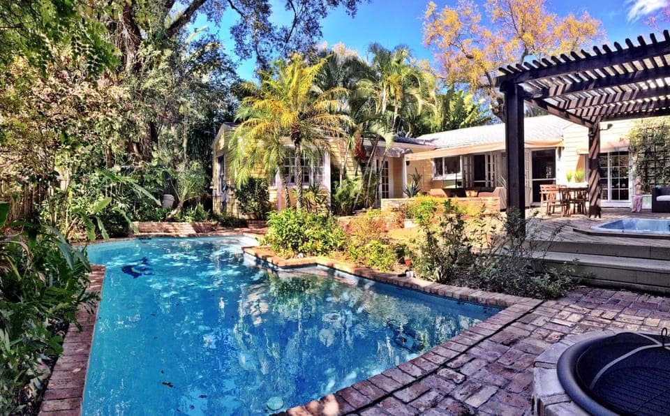 Backyard is paradise. Some guests come & never leave the seclusion of pool area