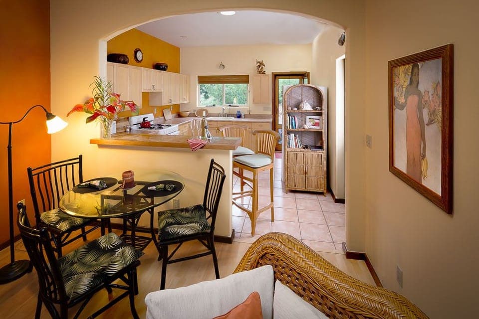 Cozy living room, romantic dining and easy, pleasing flow
throughout.