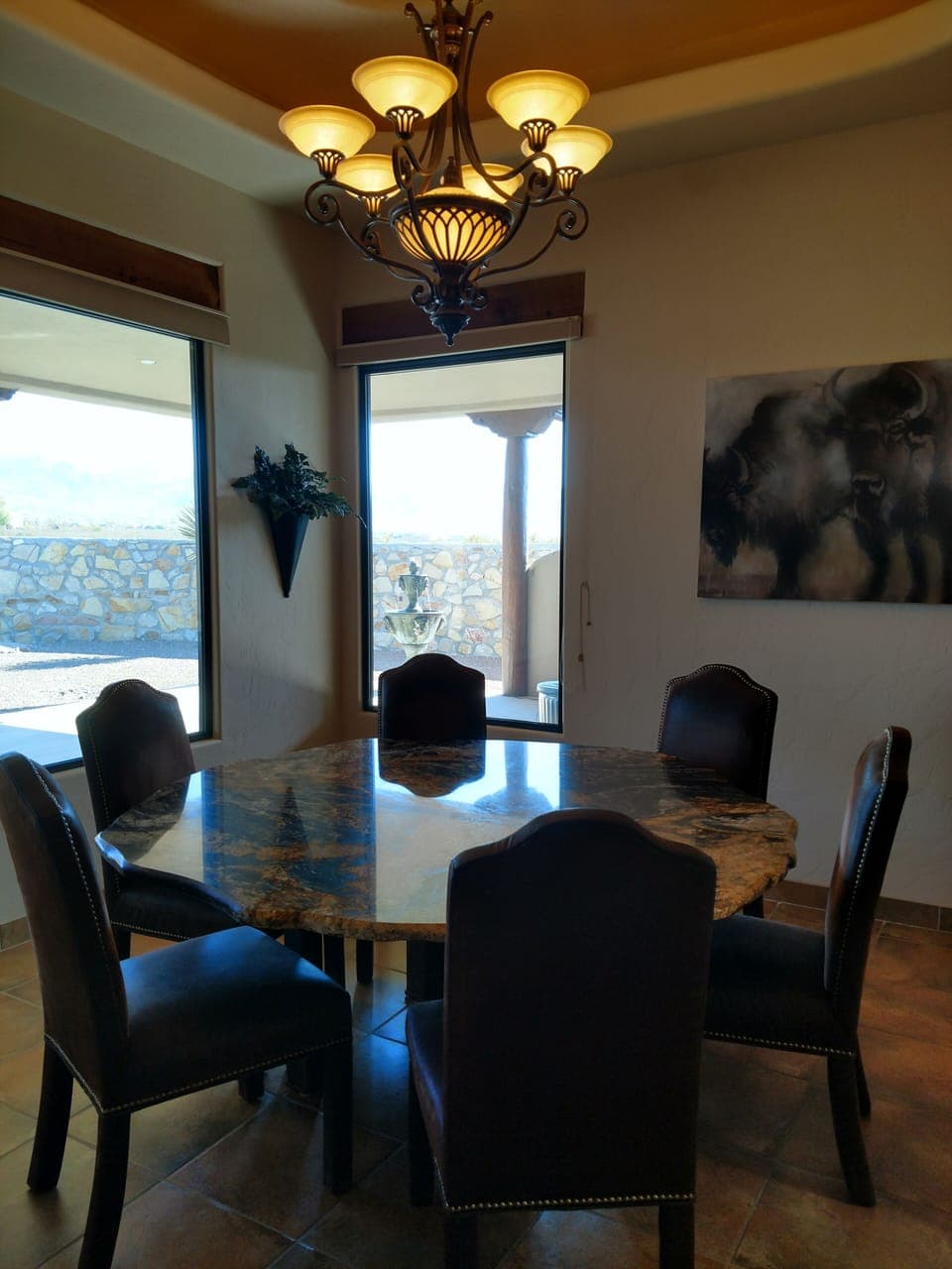 Custom granite dining room table