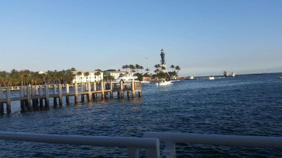 Water view of lighthouse