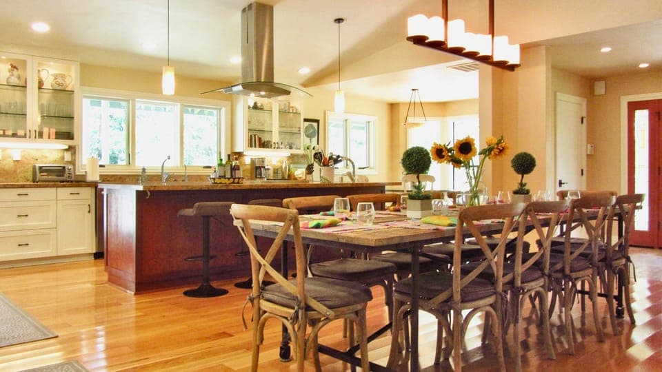 Dining area and kitchen