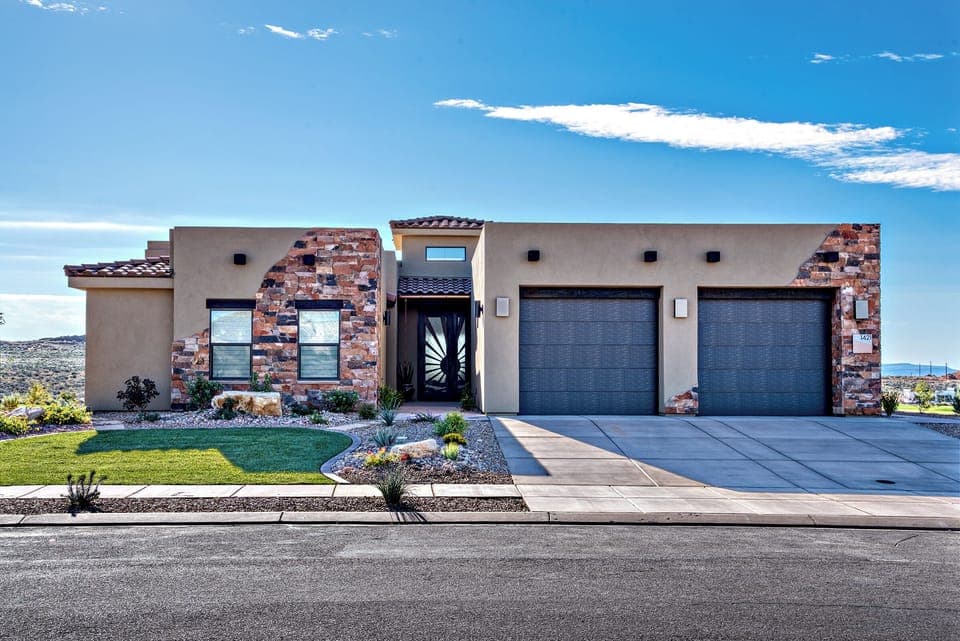 Front View - Welcome to our home, The Nest  Our 3,821 square foot luxury home includes a Casita with private bathroom, private hot tub, 4 bedrooms, 4 bathrooms and has a maximum occupancy of 16 people.