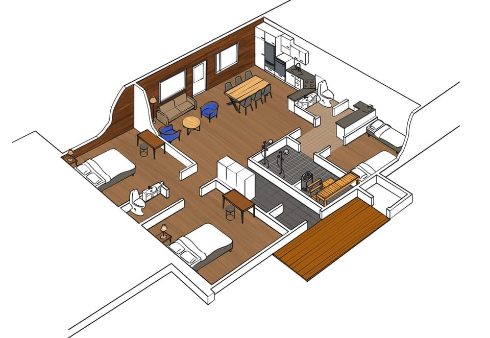 Family Apartment, Sauna | Living area