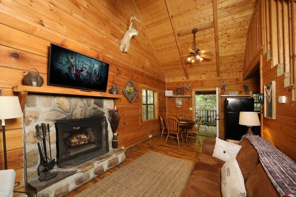 Great room with widescreen TV.